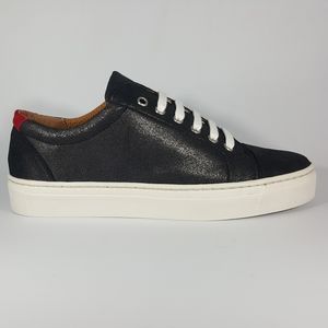 The Flexx Black & Red Suede Hi Walled Sneaker